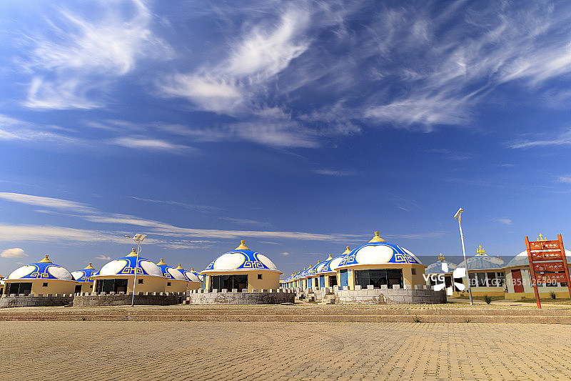 希拉穆仁大草原，蒙古包群。图片素材