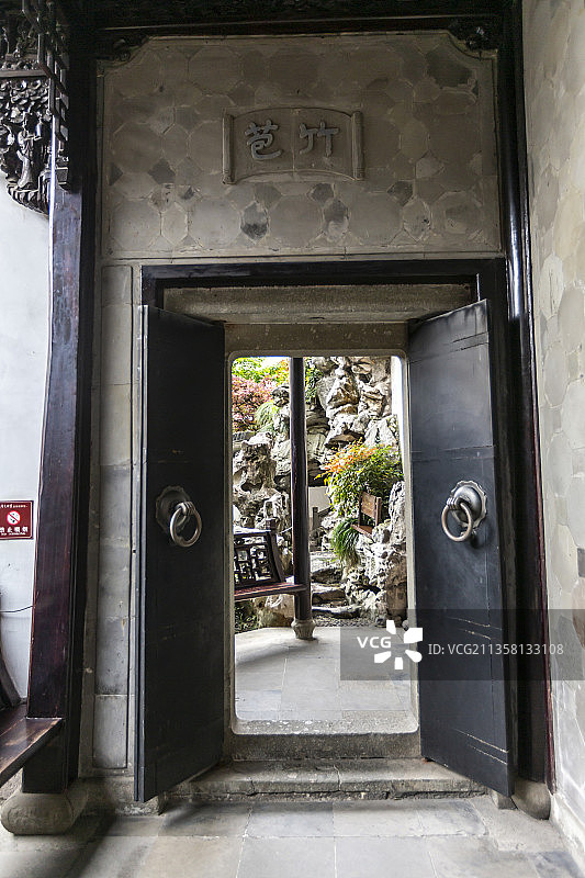 浙江省杭州市胡雪岩故居：门图片素材