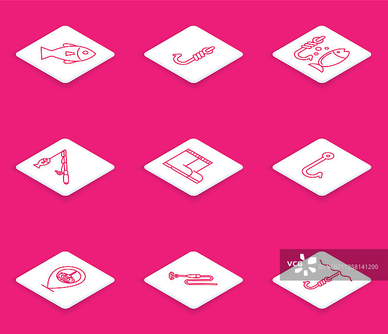 延绳钓鱼：鱼钩、鱼竿、渔靴图片素材