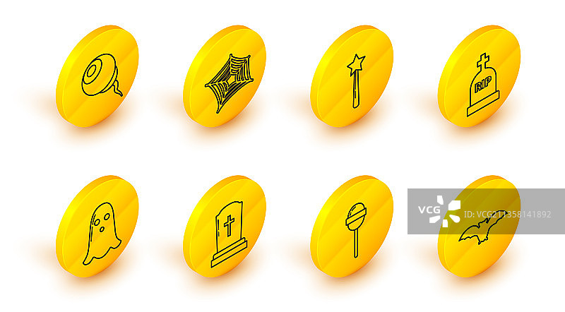 飞行蝙蝠棒棒糖墓碑线条素材图片素材