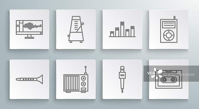 单簧管节拍器摆动线条图标图片素材