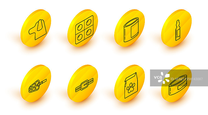 宠物项圈罐头食品袋套装图片素材