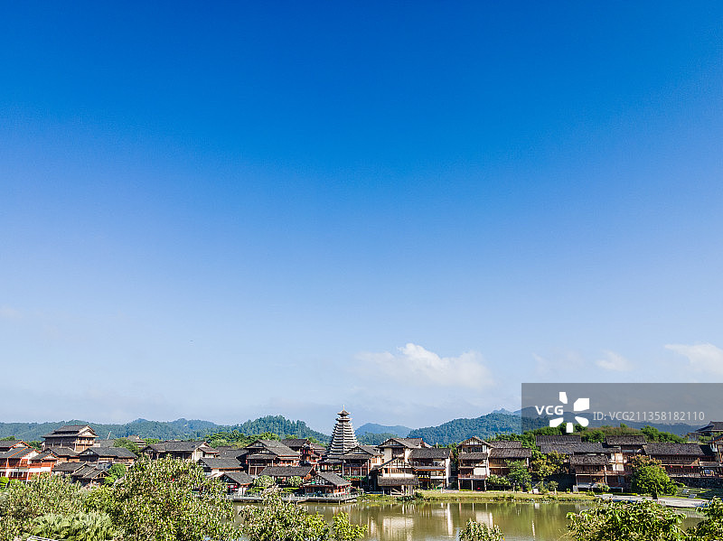 2021年9月，广西南宁市西乡塘区相思小镇航拍图片素材