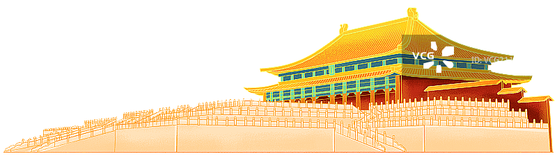 北京故宫太和殿国潮插画图片素材