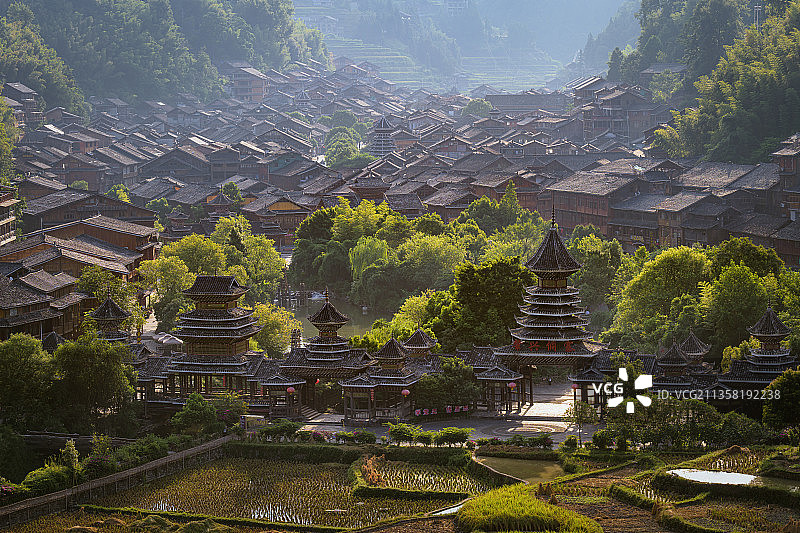 中国贵州黔东南黎平县肇兴侗寨图片素材