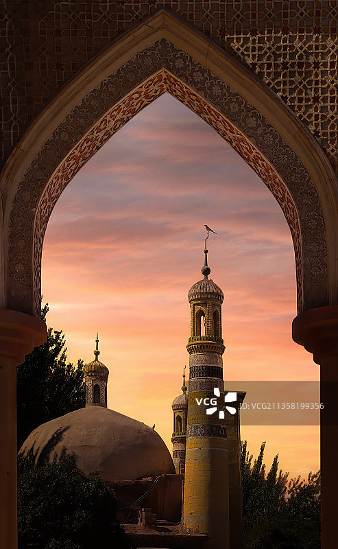 喀什艾提尕尔清真寺图片素材