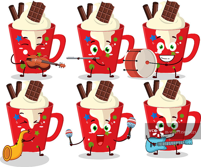 冰沙咖啡卡通角色图片素材