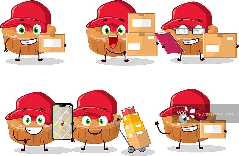 圣诞馅饼工作的卡通角色设计图片素材