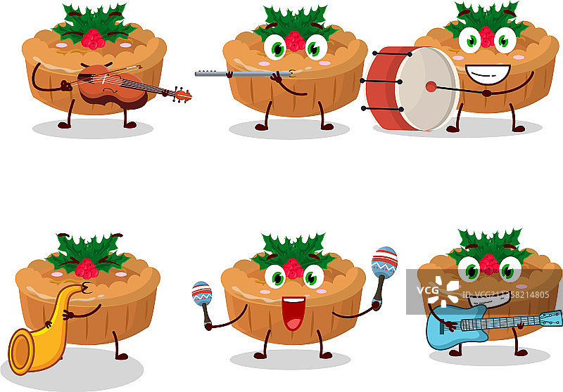 正在演奏的圣诞馅饼卡通人物图片素材