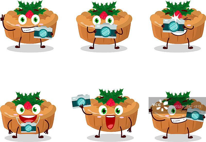 摄影师职业表情符号与馅饼图片素材