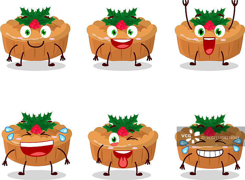 微笑的圣诞馅饼卡通形象图片素材