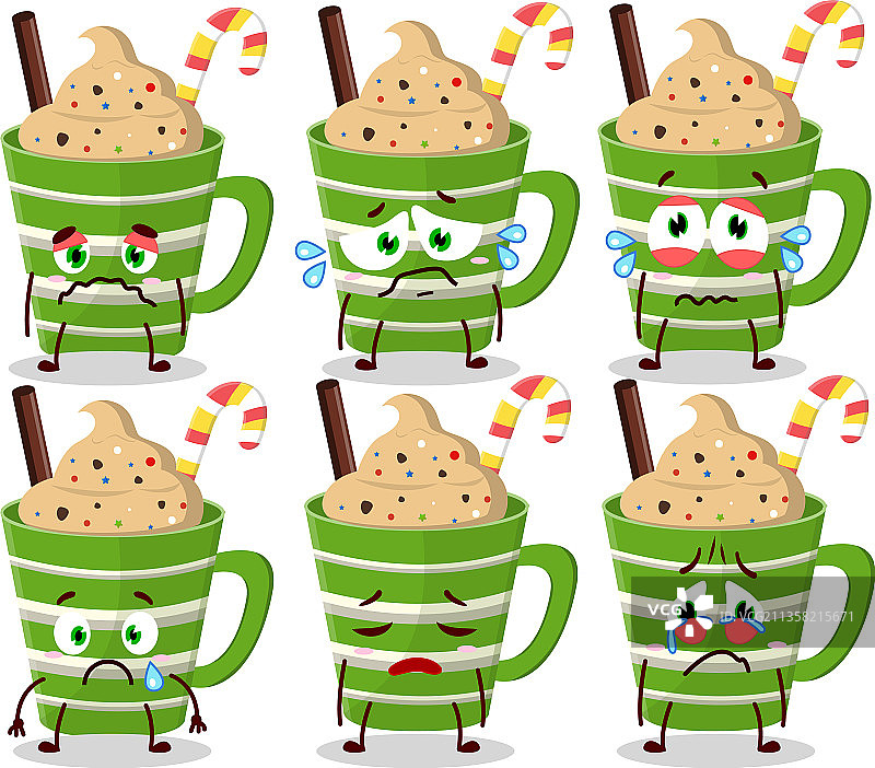 悲伤的巧克力冰沙卡通人物图片素材