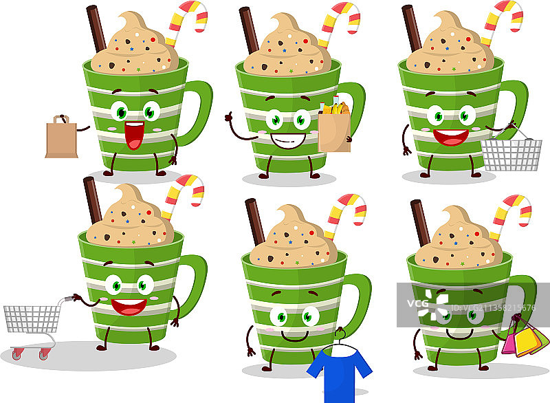 色彩丰富的巧克力冰沙吉祥物设计图片素材