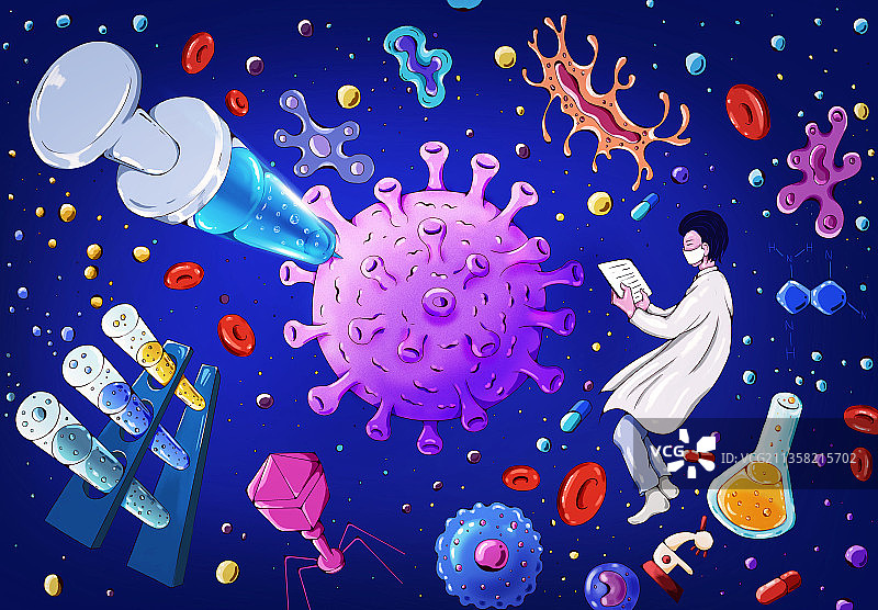 医生针对病毒的研制的疫苗图片素材