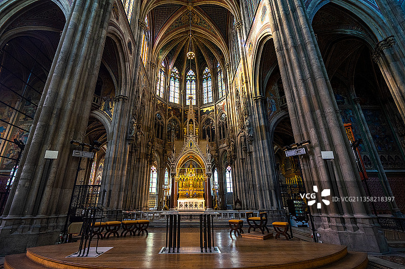 奥地利维也纳还愿教堂（沃蒂夫教堂）内部空间图片素材