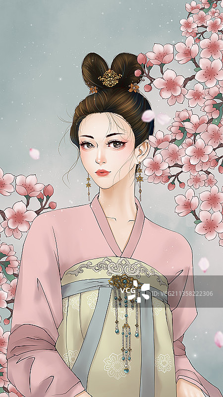 古风少女——《桃夭》图片素材