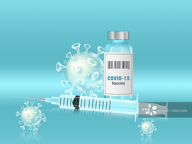 病毒疫苗及注射器图片素材