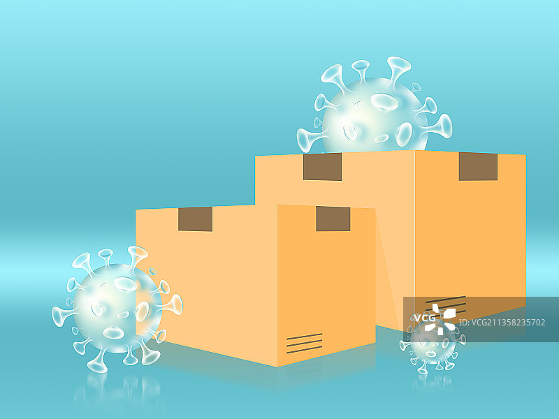 携带病毒的快递包裹图片素材