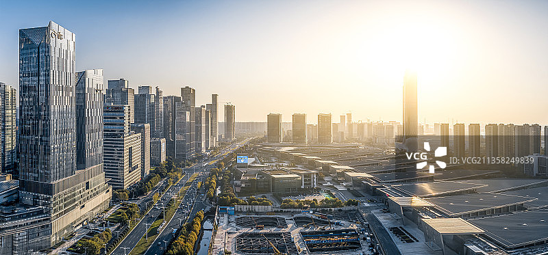 南京河西金融城航拍高视角图片素材