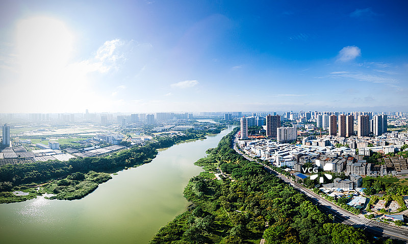 2021年9月，广西南宁市西乡塘区相思湖航拍风光图片素材