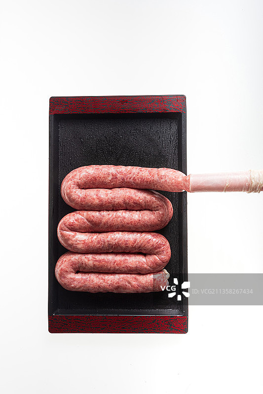 白背景灌香肠图片素材