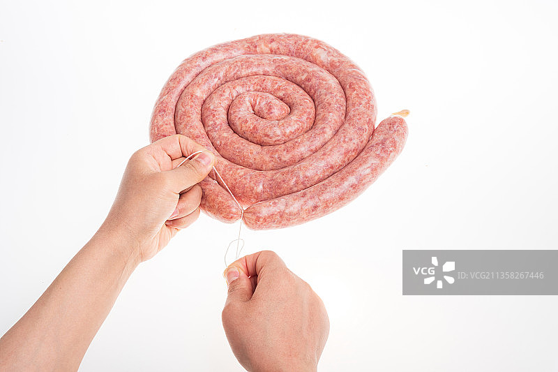 白背景灌香肠图片素材