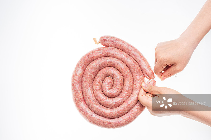 白背景灌香肠图片素材