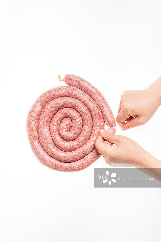 白背景灌香肠图片素材