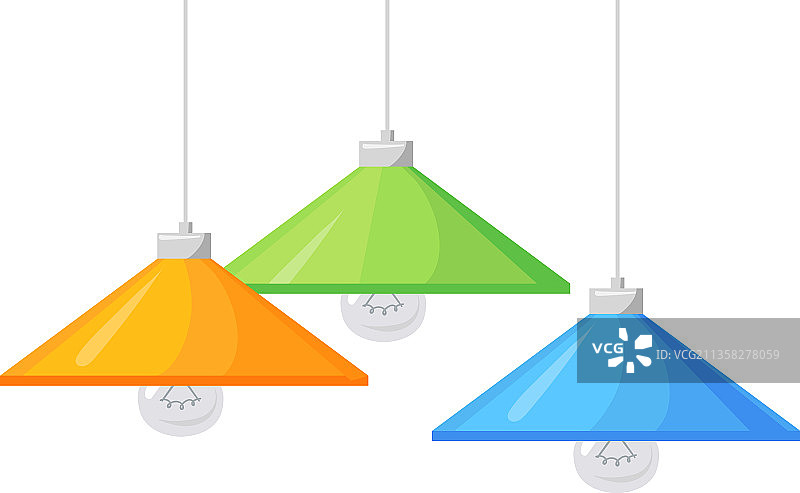 明亮房间的节能天花板灯图片素材