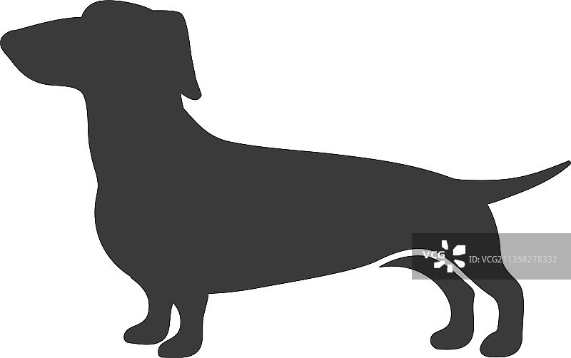 腊肠犬剪影：香肠猎犬品种图片素材