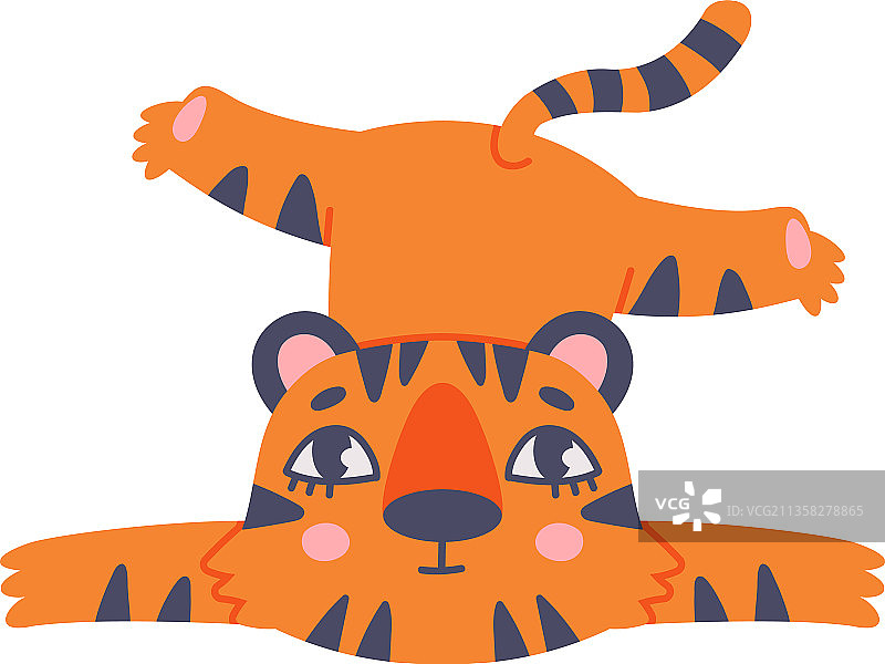 有趣的橙色条纹小老虎图片素材