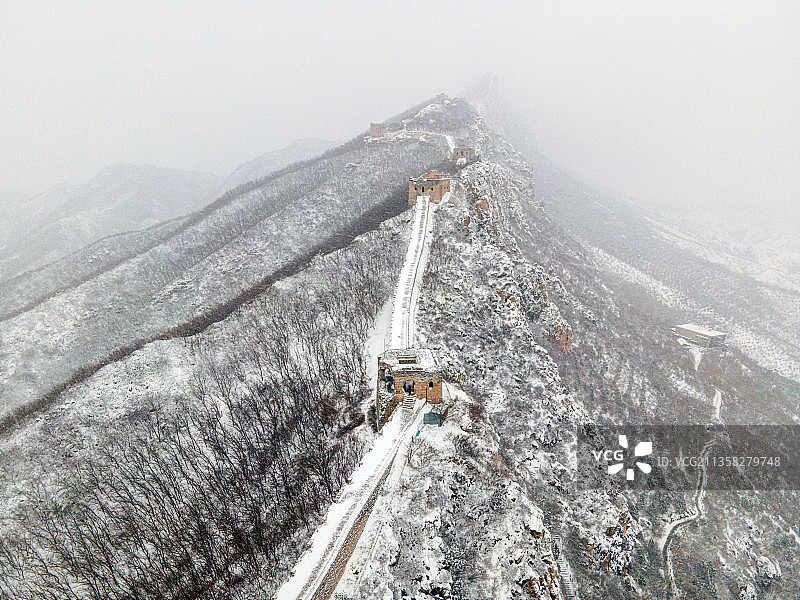 雪中长城图片素材