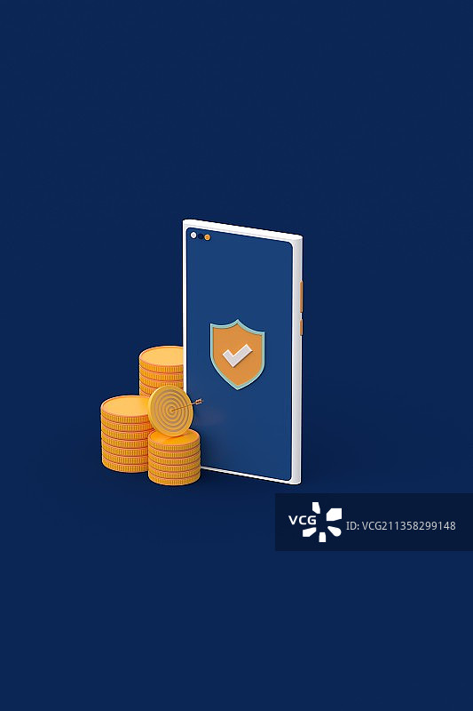 3d渲染支付安全概念插图图片素材