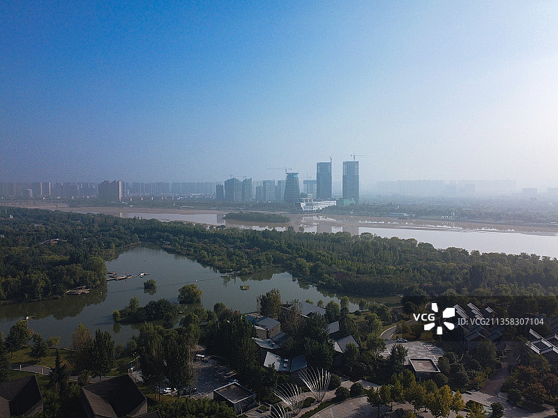 西安 灞桥区 广运大桥 西安世博园 国际会展中心 香湖湾图片素材