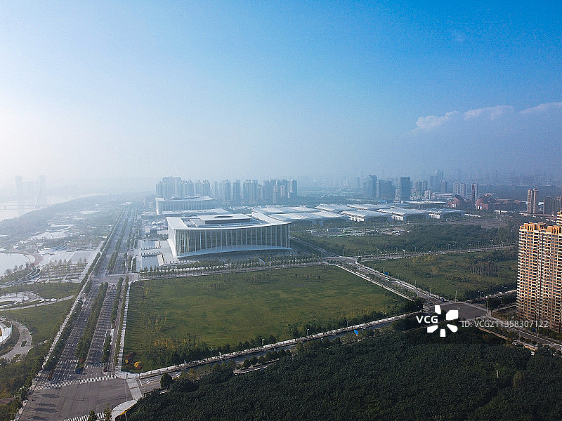 西安 灞桥区 广运大桥 西安世博园 国际会展中心 香湖湾图片素材