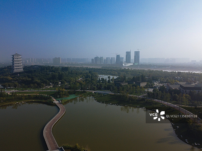 西安 灞桥区 广运大桥 西安世博园 国际会展中心 香湖湾图片素材