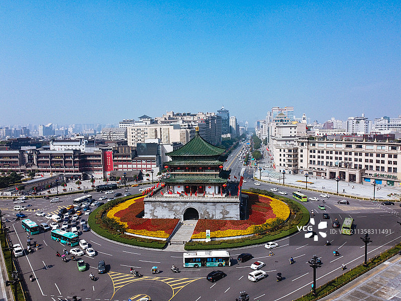 西安 莲湖区 南大街 钟楼 开元商城 鼓楼 银泰百货图片素材