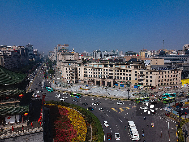 西安 莲湖区 南大街 钟楼 开元商城 鼓楼 银泰百货图片素材