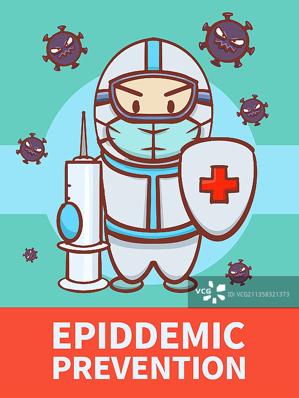 卡通疫情防控插画设计图片素材