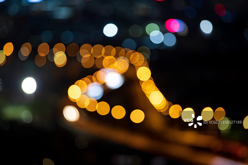 城市夜景彩色光斑图片素材