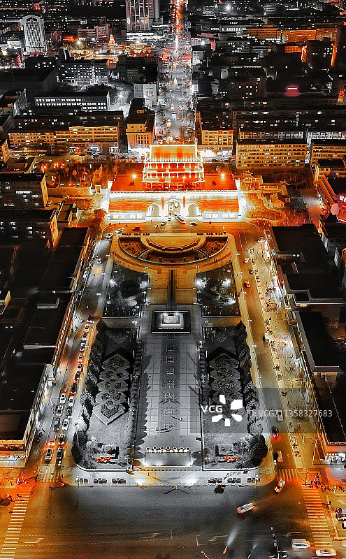 大疆御三试拍夜景【古凉州南城门广场】图片素材