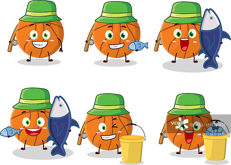 渔夫卡通篮球图案图片素材