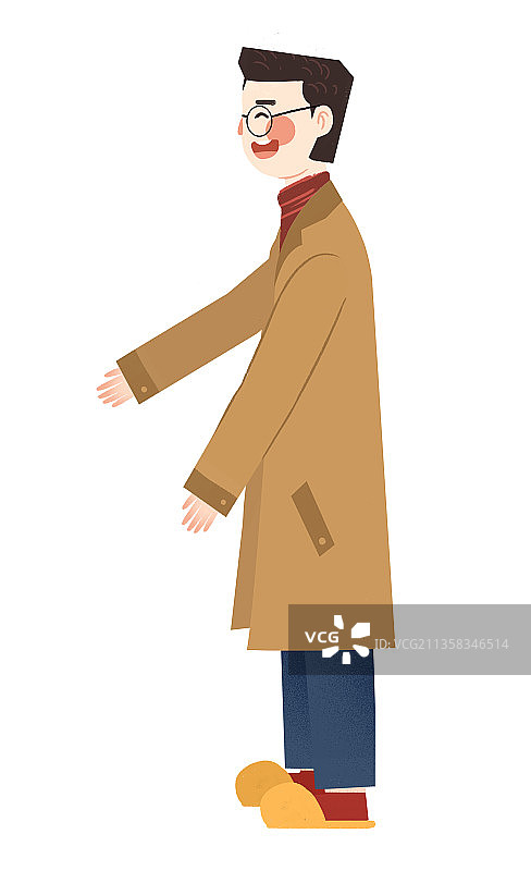 过年春节迎接客人的青年男人图片素材