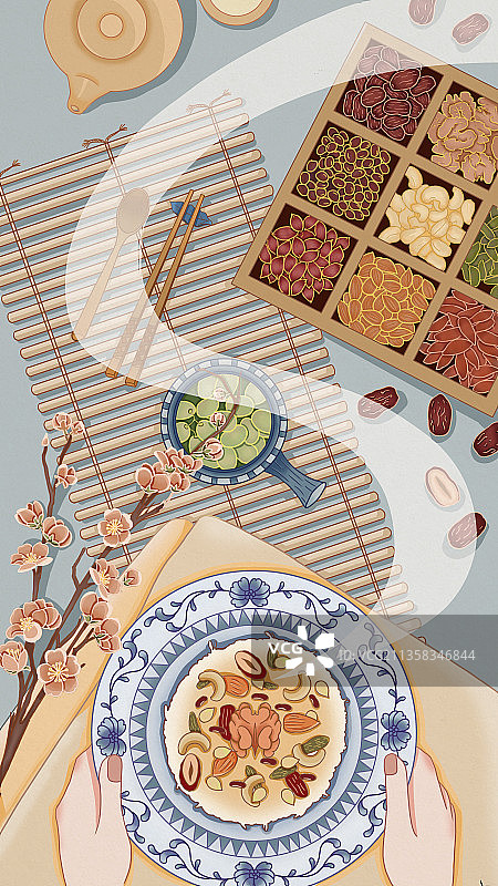 八宝饭和其制作材料图片素材