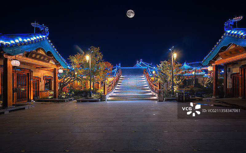 桥上明月+金陵小城（南京）图片素材