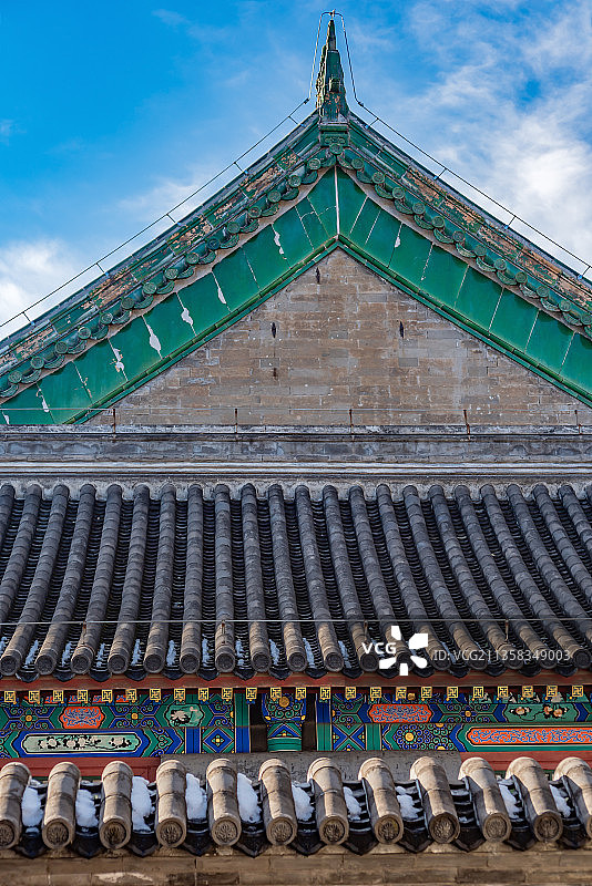 北京恭王府银安殿屋檐山墙图片素材