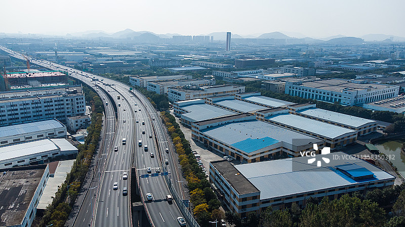 苏州新区高架桥学校办公楼工业园大运河等城市风景图片素材