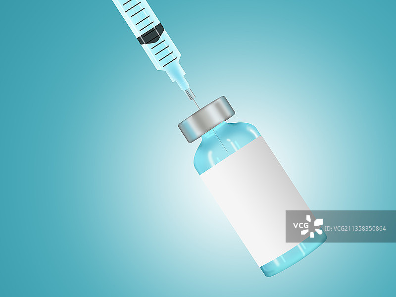 疫苗玻璃瓶与注射器图片素材