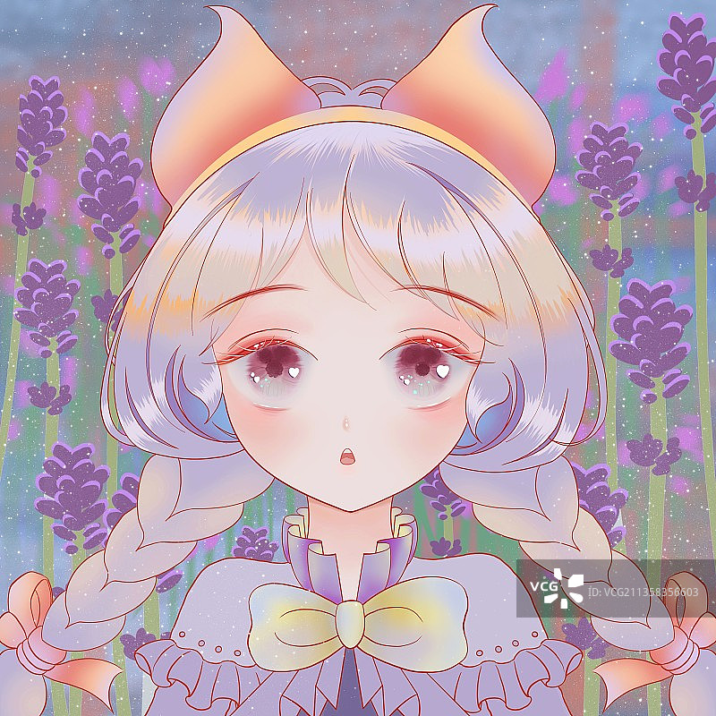 二次元插画女孩图片素材