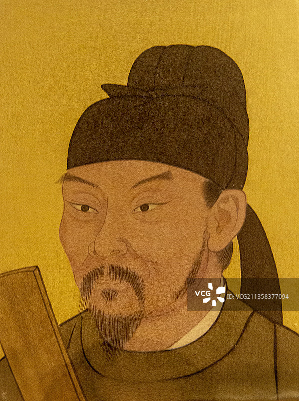 中国国家博物馆藏：杜甫像（据故宫南薰殿藏品摹绘）图片素材